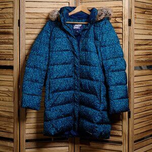 Like New Lands End Teal Puffer Coat - L